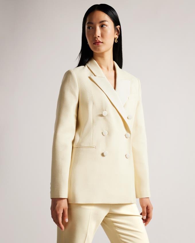 Blazer Ted Baker Relaxed Wool Blend Blanche Femme | TBN-83399595